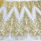 1 Yard Beaded, Corded & Sequined Bridal Lace Fabric on Polyester Net Mesh – 54" Wide Couture Fabric